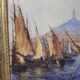 Oil on panel "The Port of Marseille" circa 1950