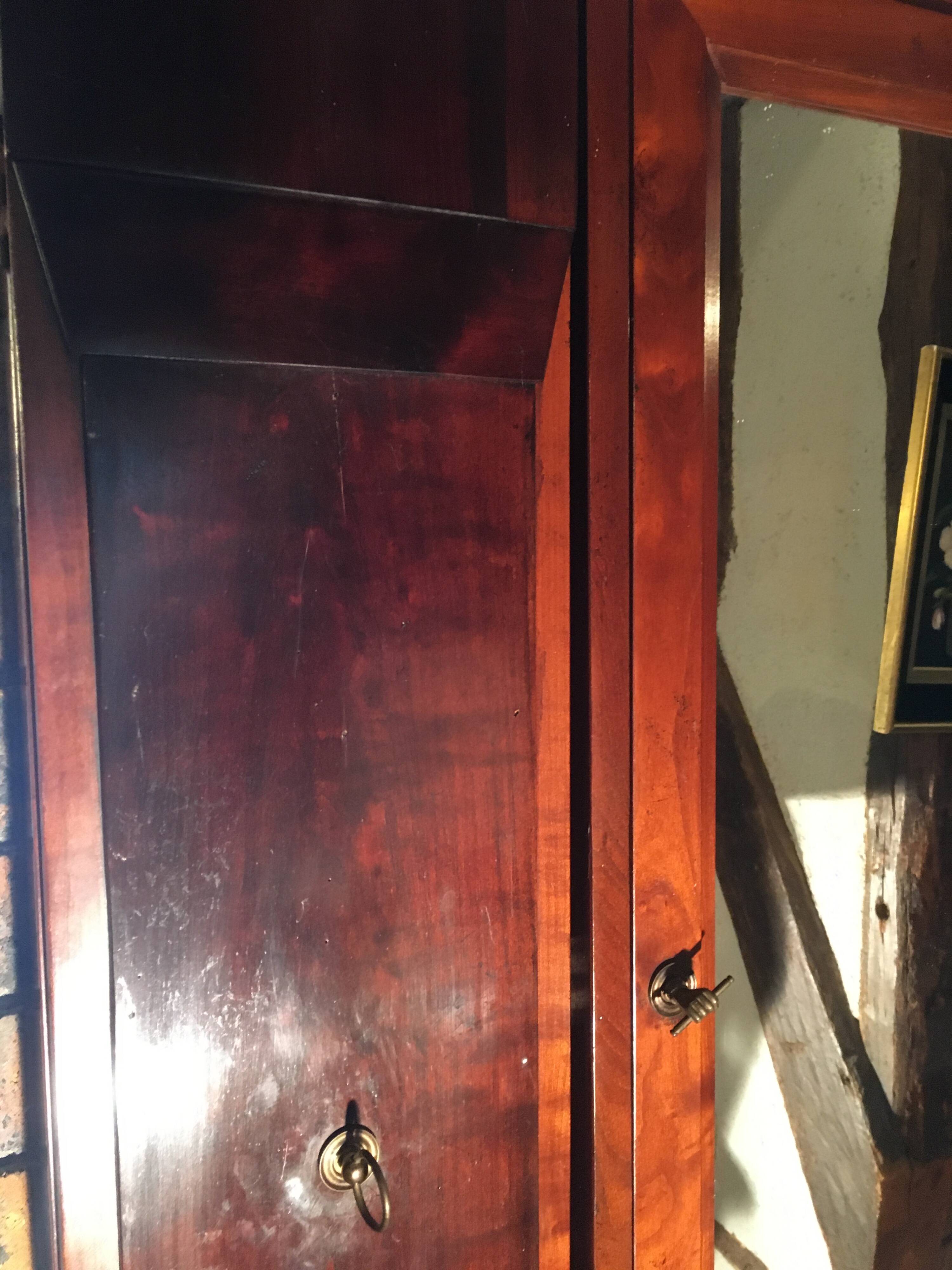 Vintage “Felix Monge” wall tie in cherry wood with mirrors