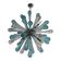 Murano Glass Light Blue and Clear Sputnik Italian Chandelier