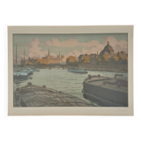 Lithograph by Henri Rivière, Parisian Landscapes, The Institute and the City