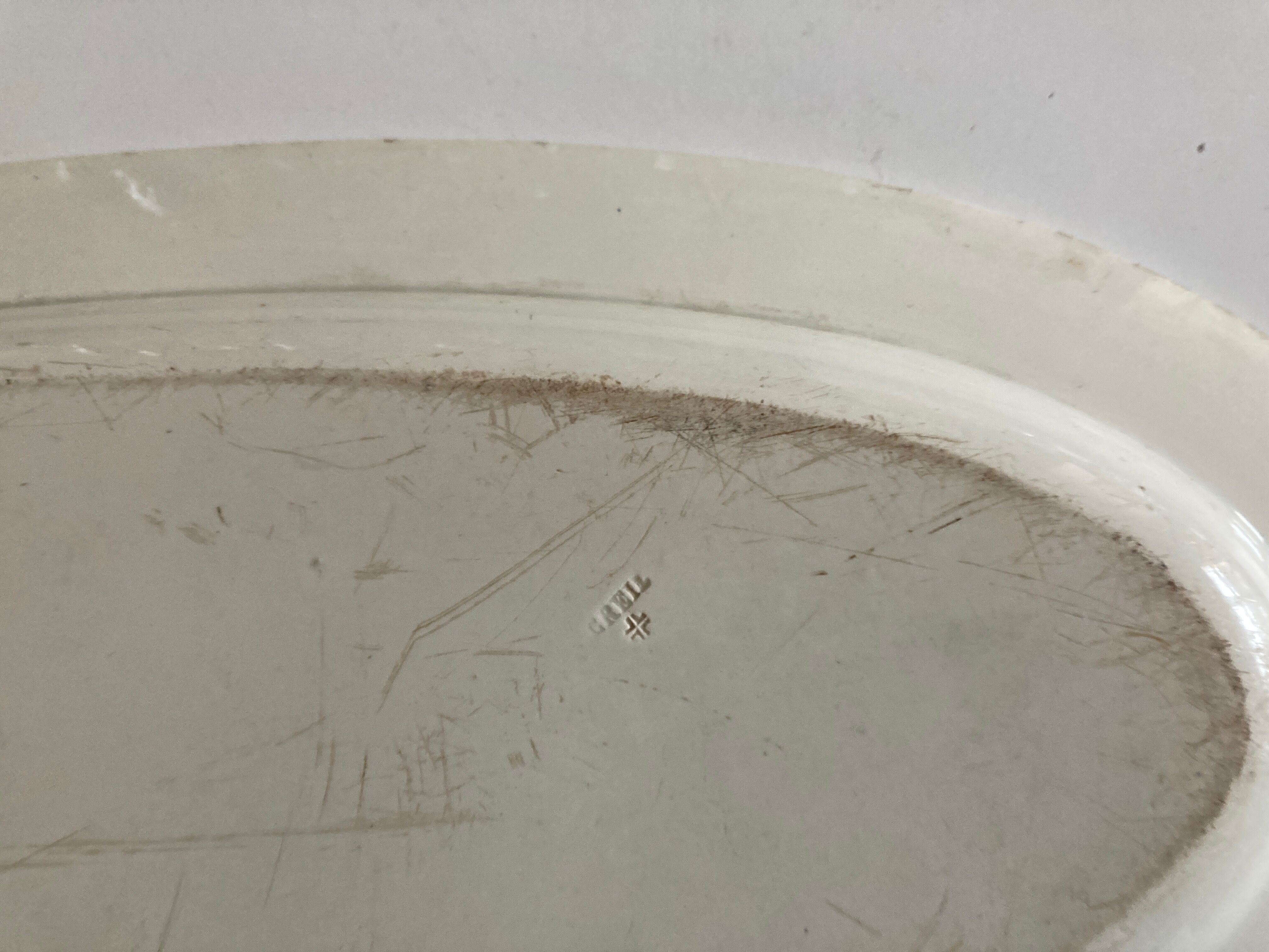 Dish Creil Directoire 1806 fine earthenware XXL