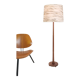 Teak floor lamp and wool lampshade Denmark 1960 1970