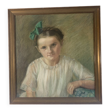 Tableau « Portrait d'une jeune fille », années 1950