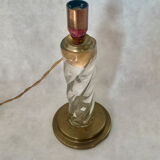 Lamp base glass and brass, 1950s