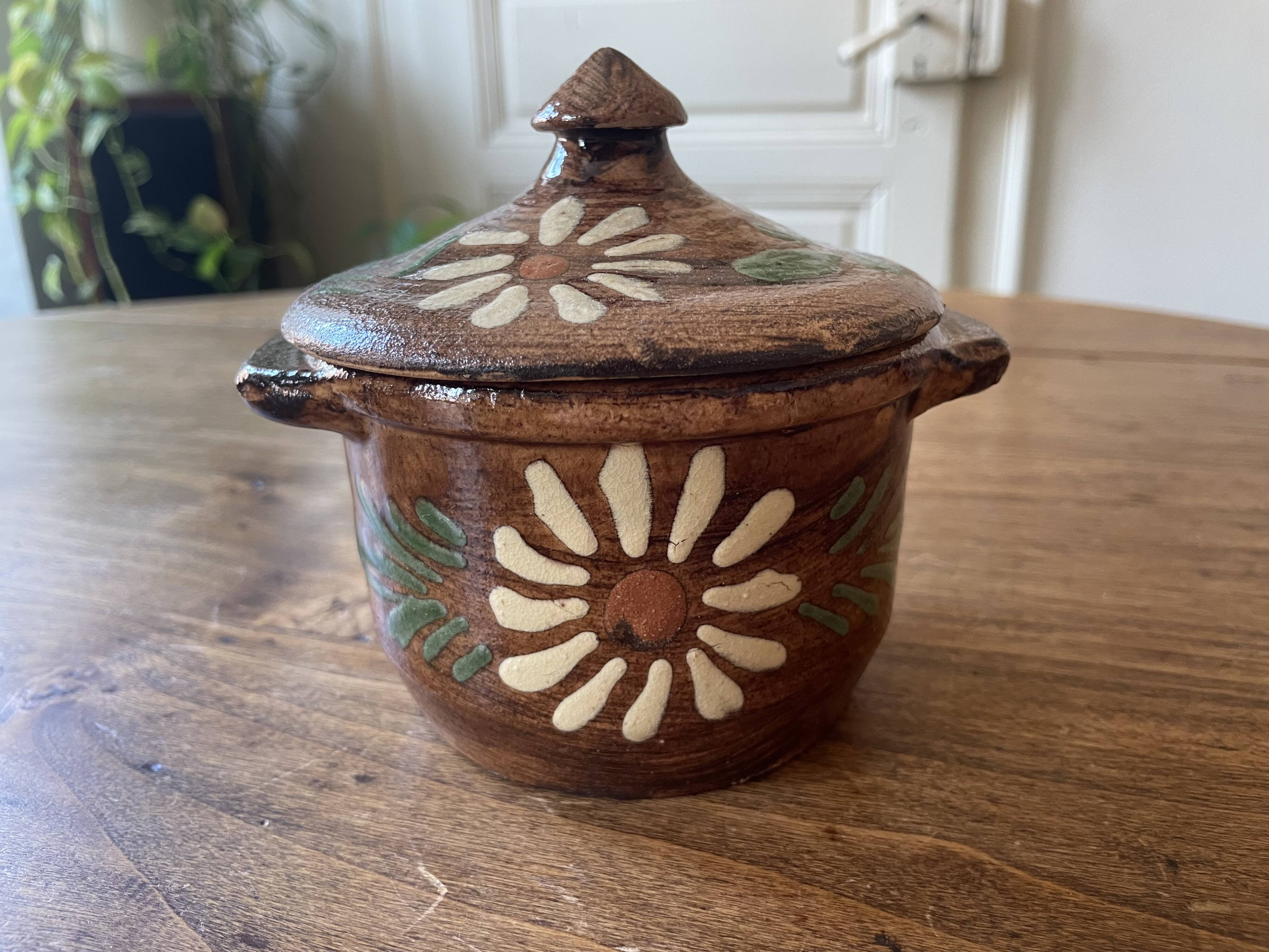 Small Alsatian pot in glazed ceramic