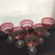 Series of 6 champagne glasses in chiseled crystal