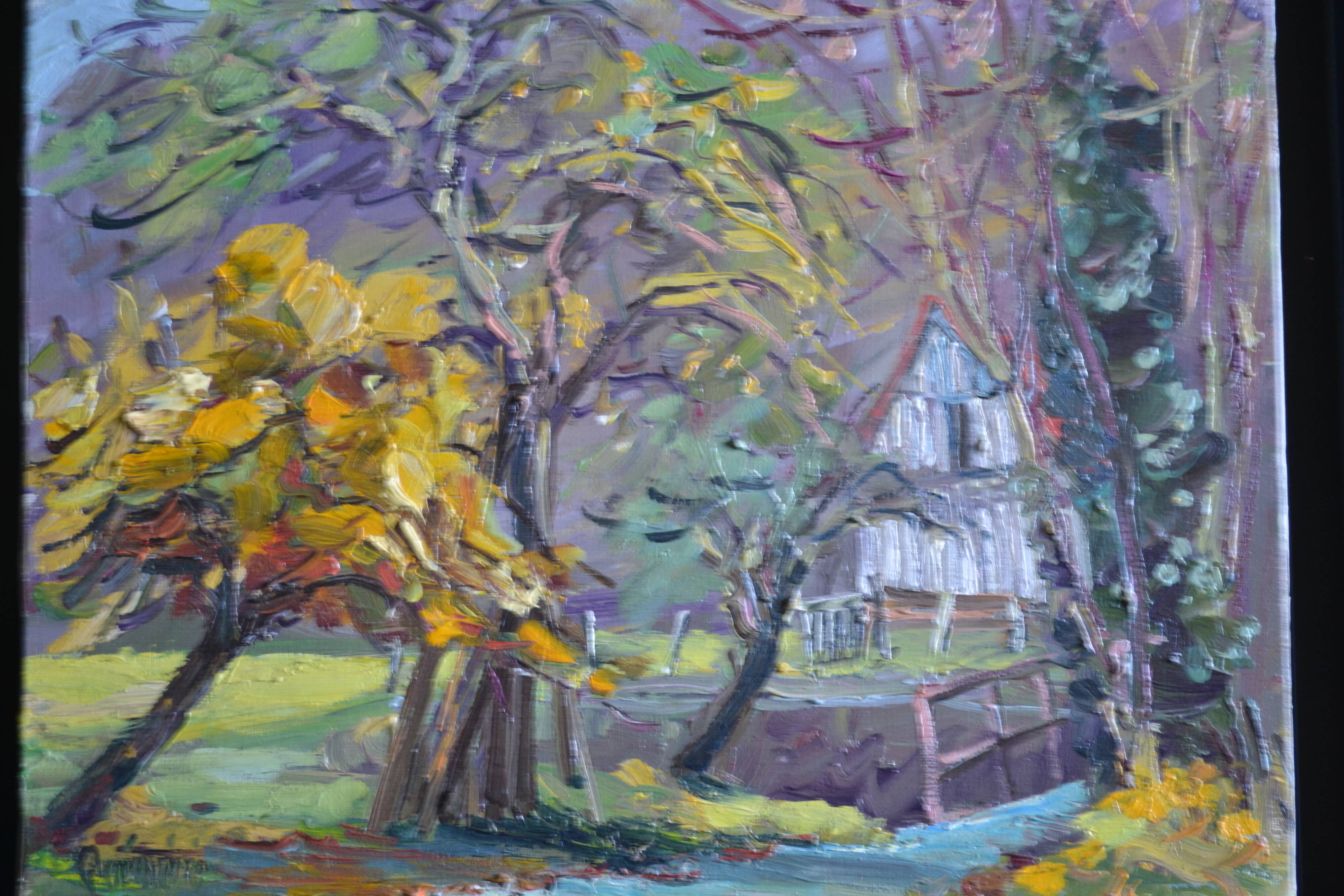 Rural landscape painting HST signed and framed