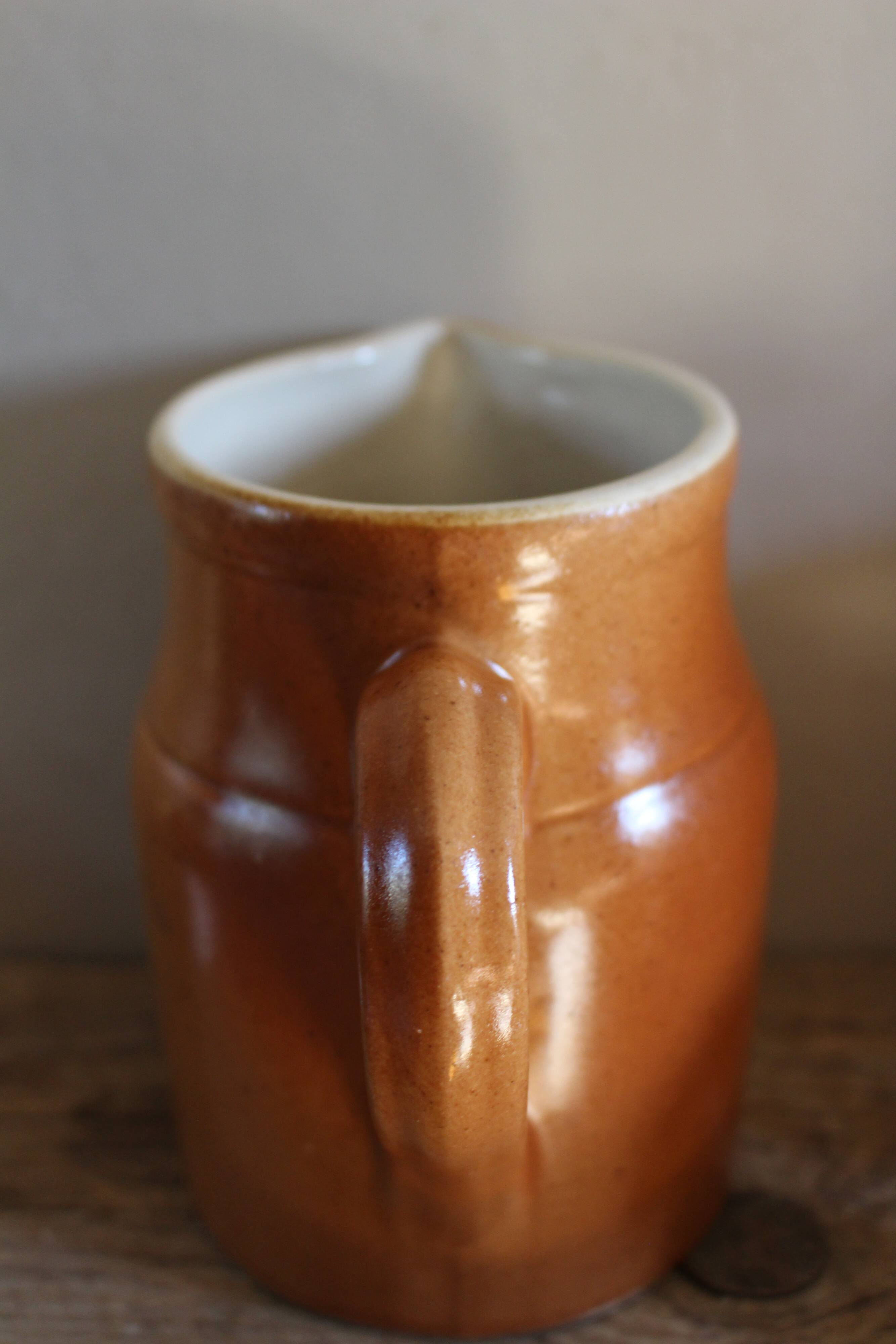 Digoin Vintage Glazed Stoneware Pitcher