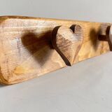 Vintage wooden heart coat rack