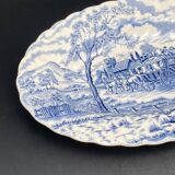 English earthenware dish with blue pattern