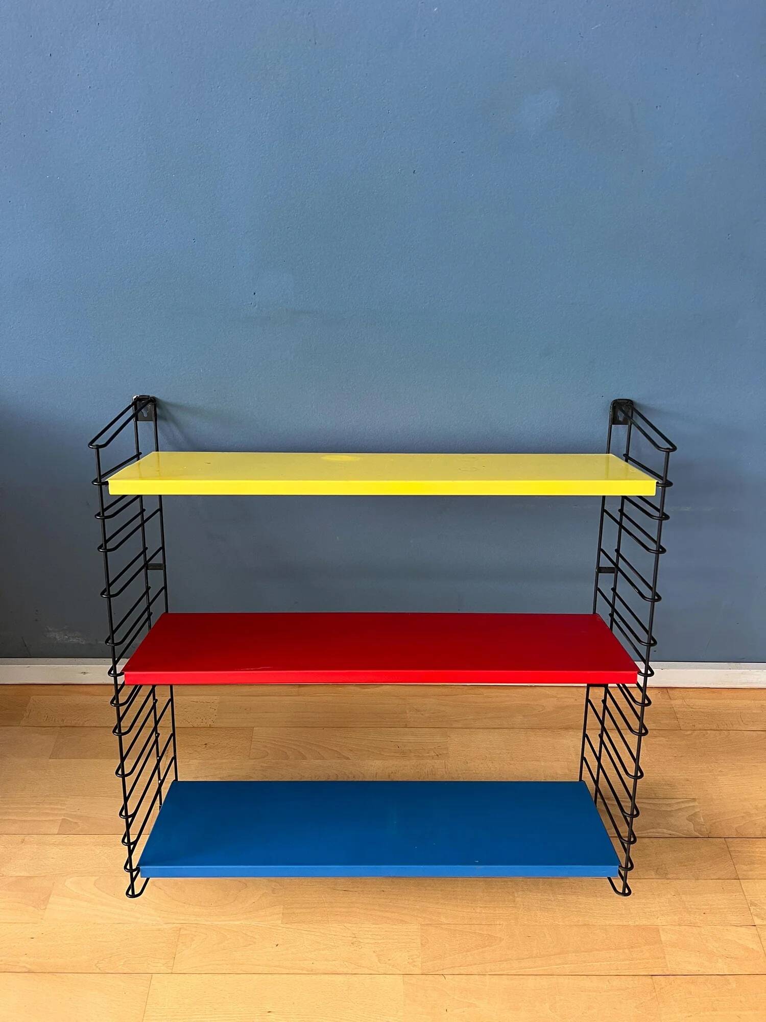 Vintage yellow, red and blue Tomado wall system - shelves - rack - unit