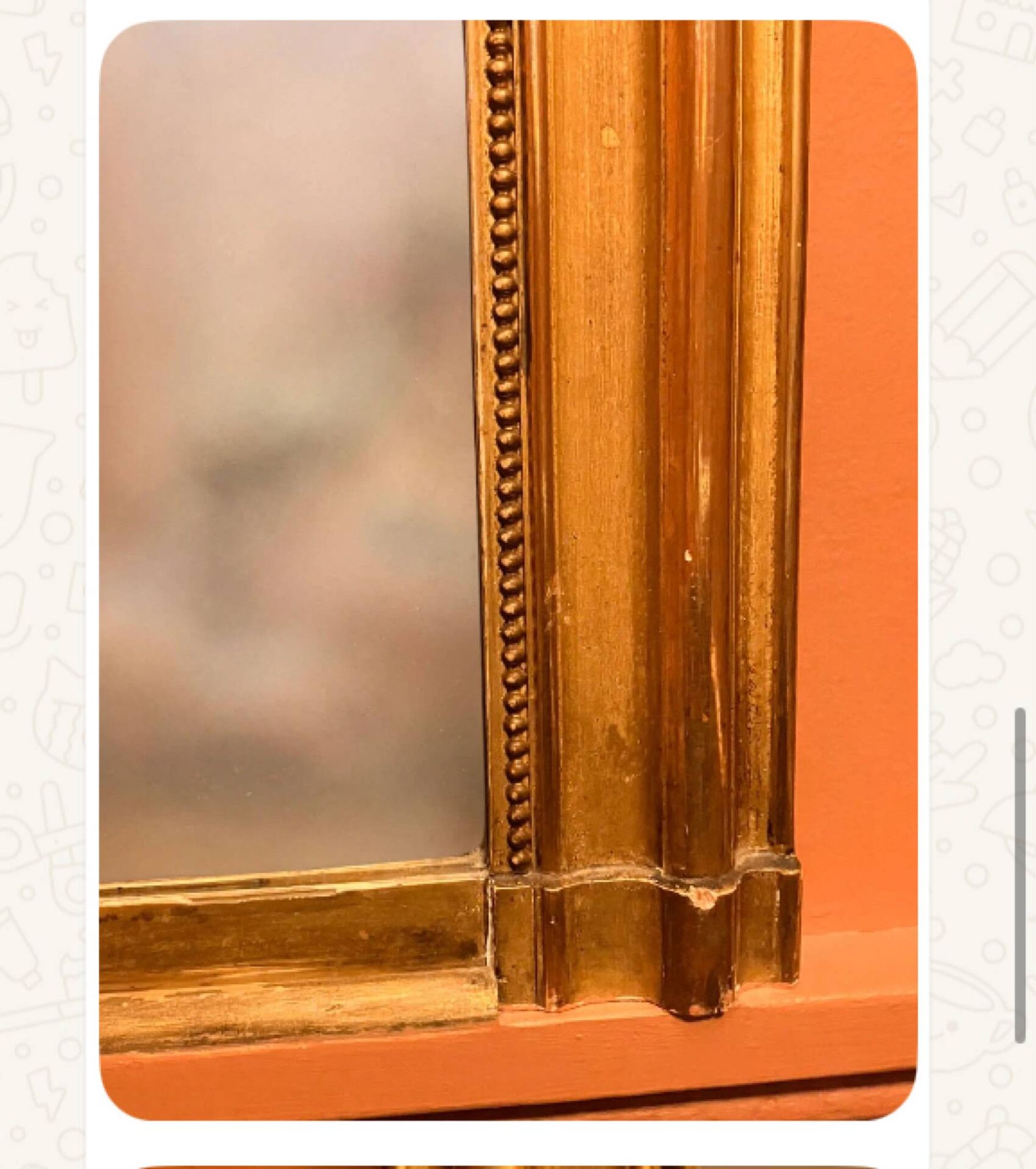 Antique gilded wooden mirror