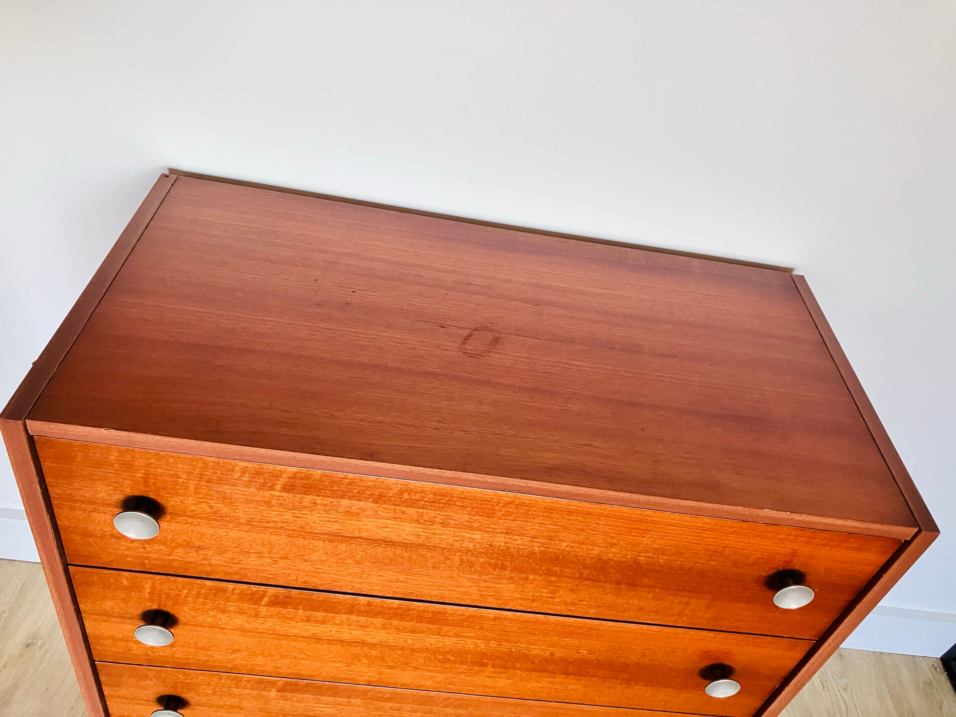 1970s vintage mahogany chest of drawers