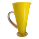 Pichet, vase artisanal en verre jaune