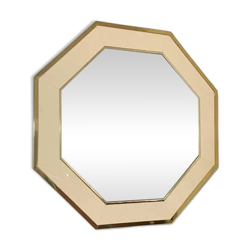 Octagonal mirror by Jean Claude Mahey, France 1970s