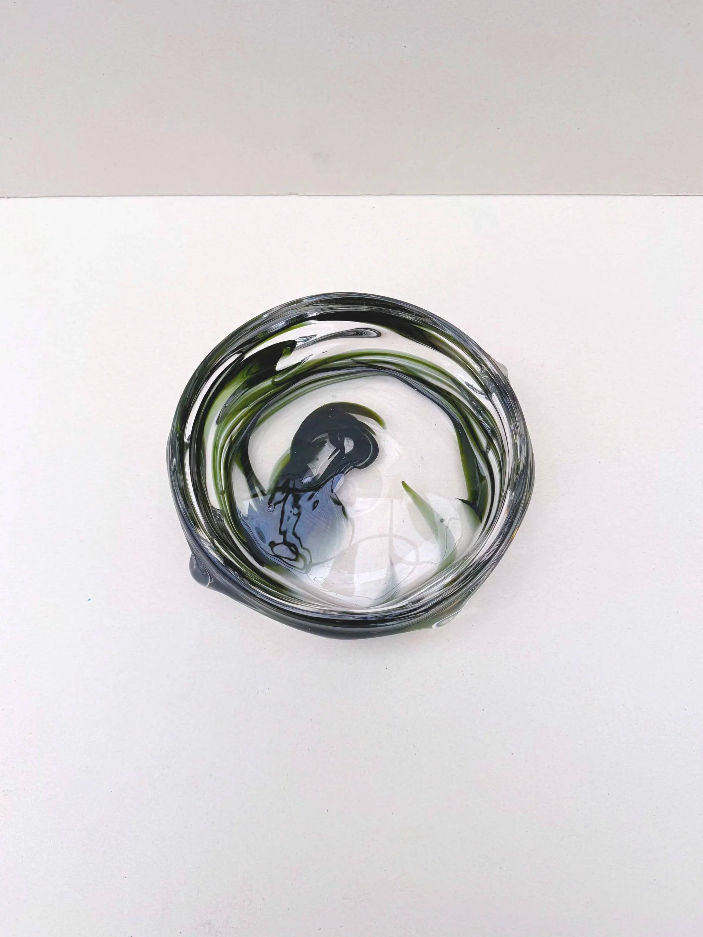 Blown glass vide poche from Murano, Italy 1970