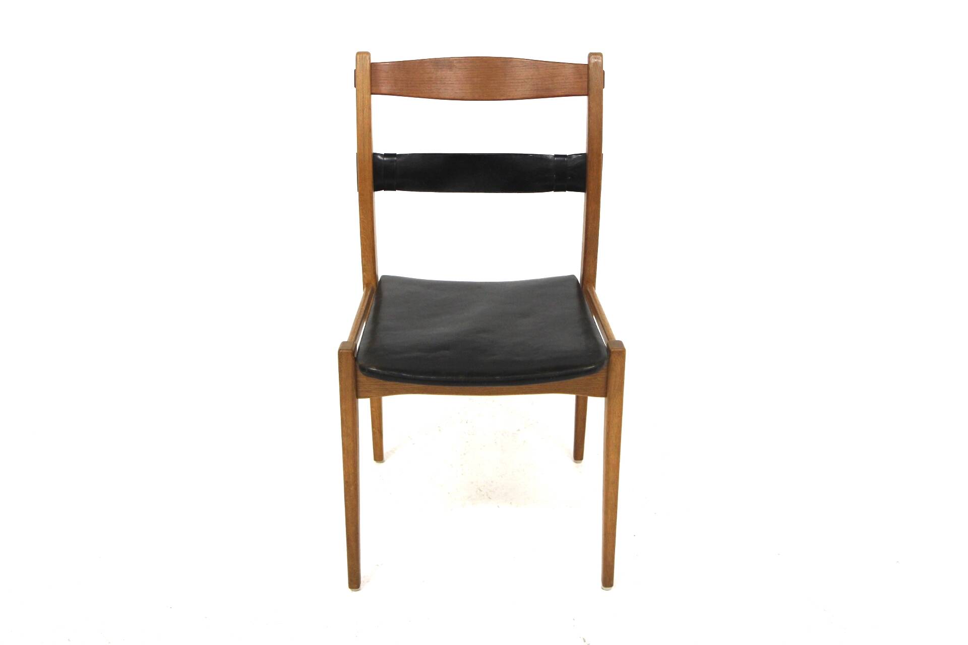 Set of 4 Scandinavian leather chairs "Remus", Yngve Ekström, Swedese, Sweden, 1960