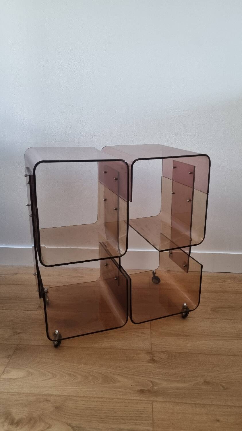 Vintage smoked plexiglass furniture