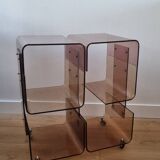 Meuble vintage plexiglas fumé