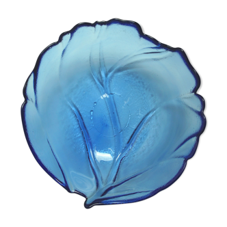 Blue leaf glass salad bowl cup