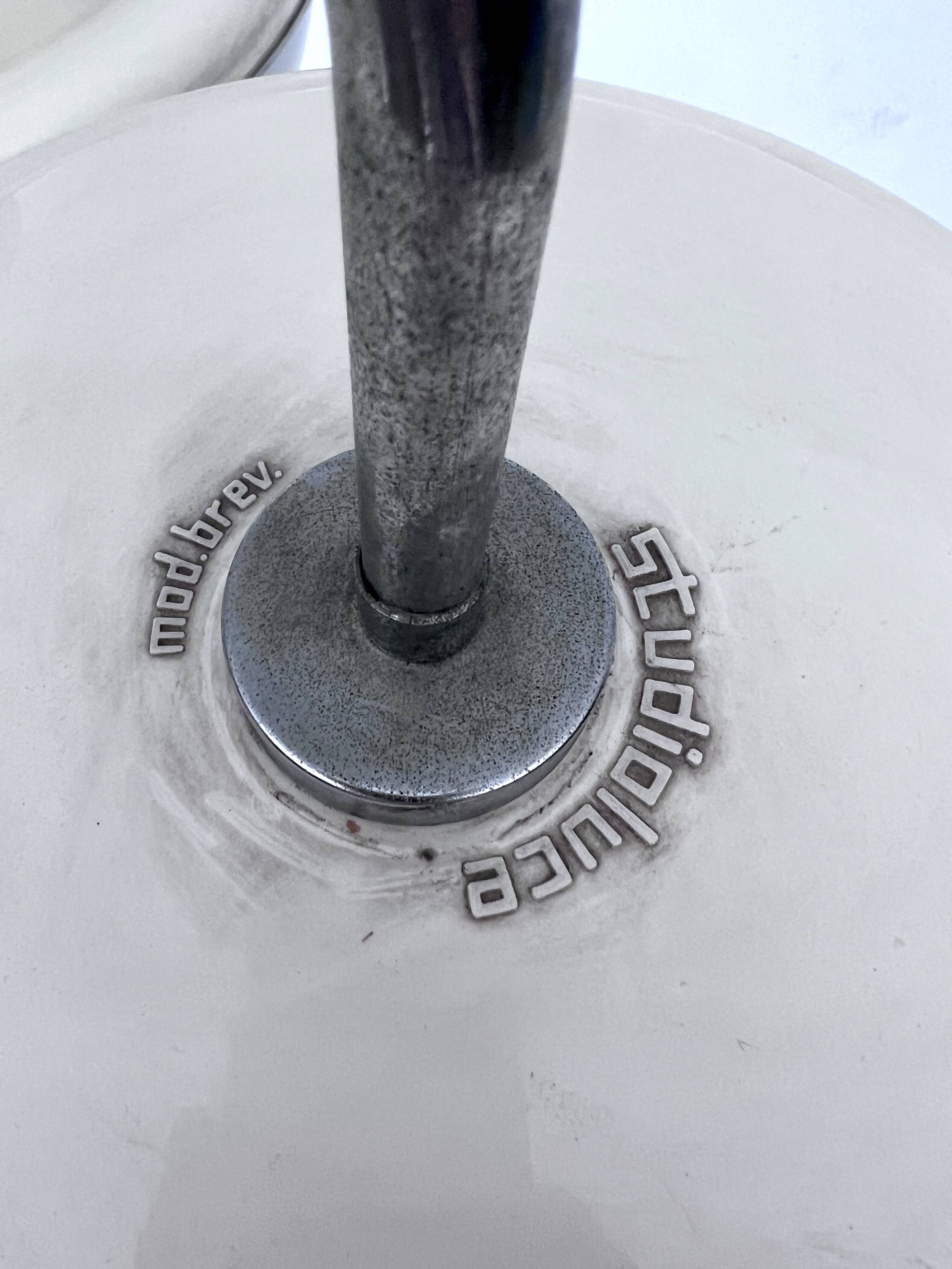 Space Age, Large metal and plastic chandelier by Studioluce. Italy 1970s