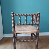 Corner armchair in turned wood