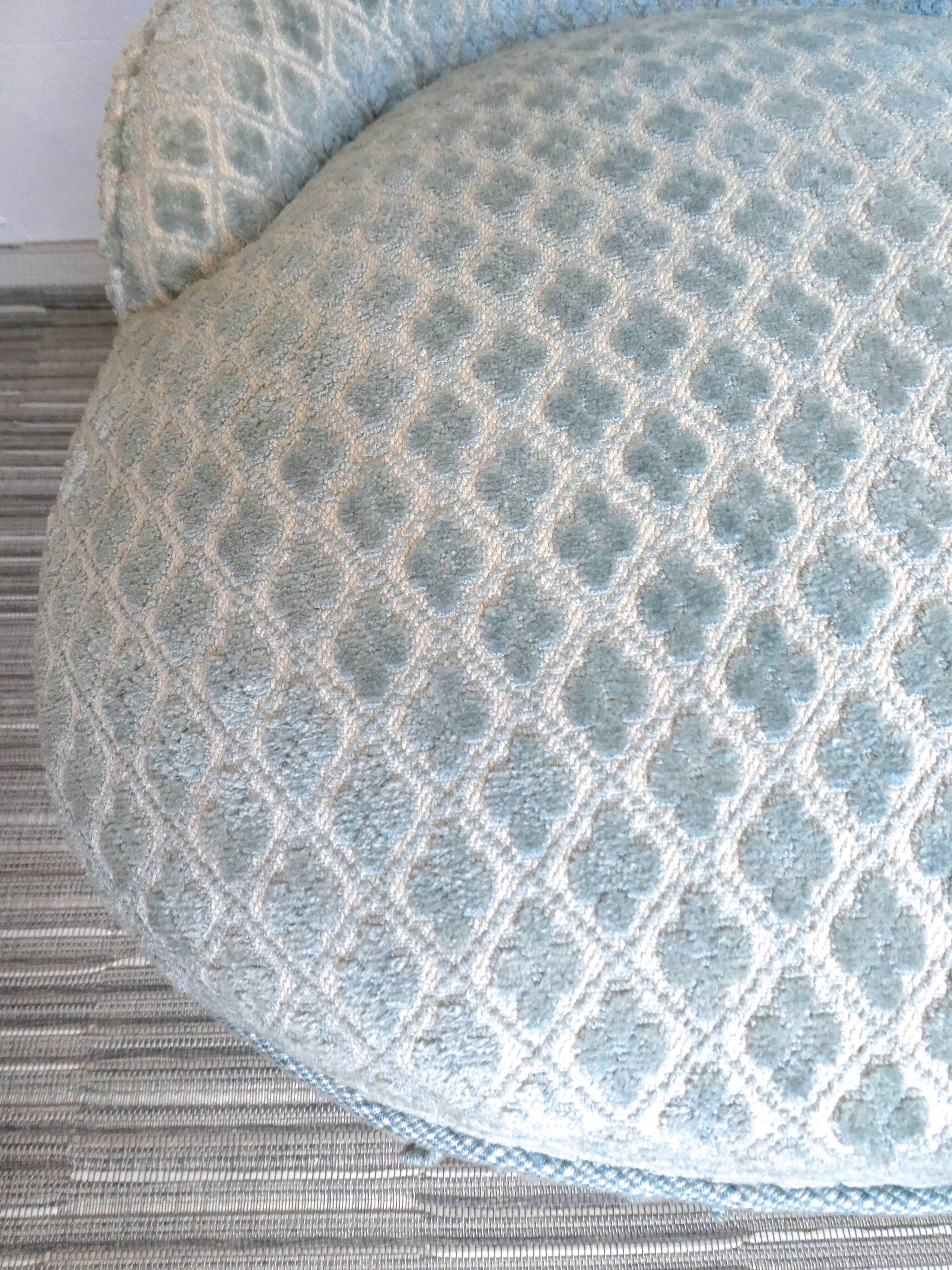 Pastel blue velvet toad chair