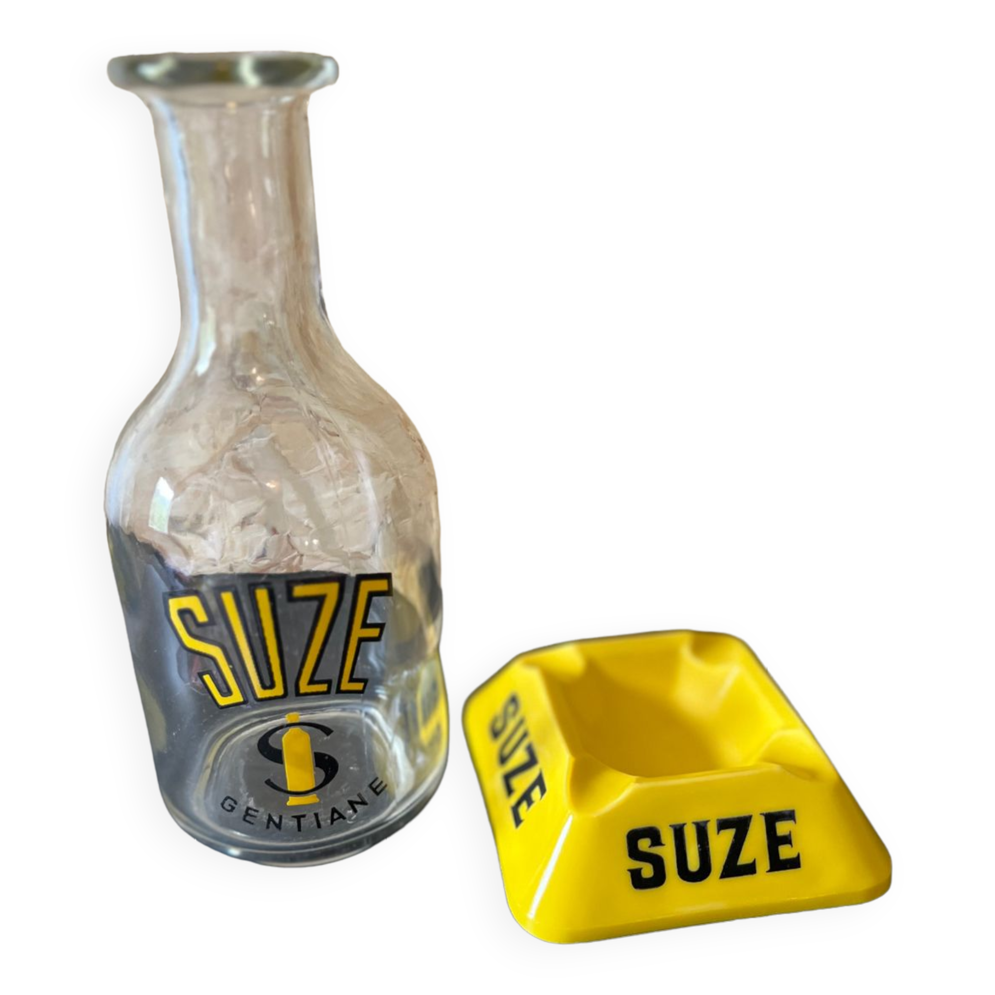 Suze decanter and ashtray