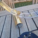 Modernist table lamp in plexiglass metal and brass TECA ITALIA circa 1980