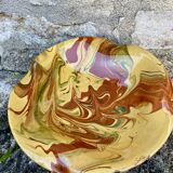 Dish on foot, glazed Provençal ceramic