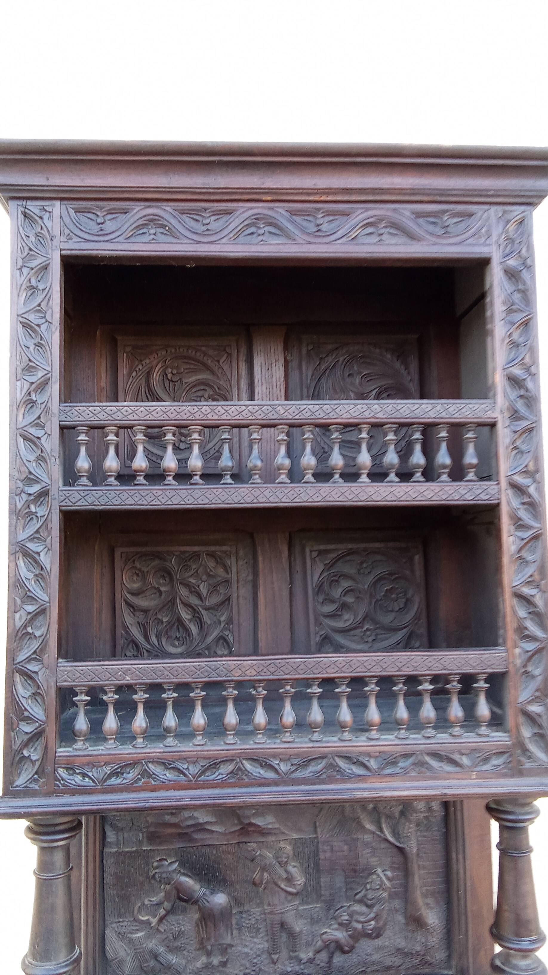 Old carved solid wood dresser