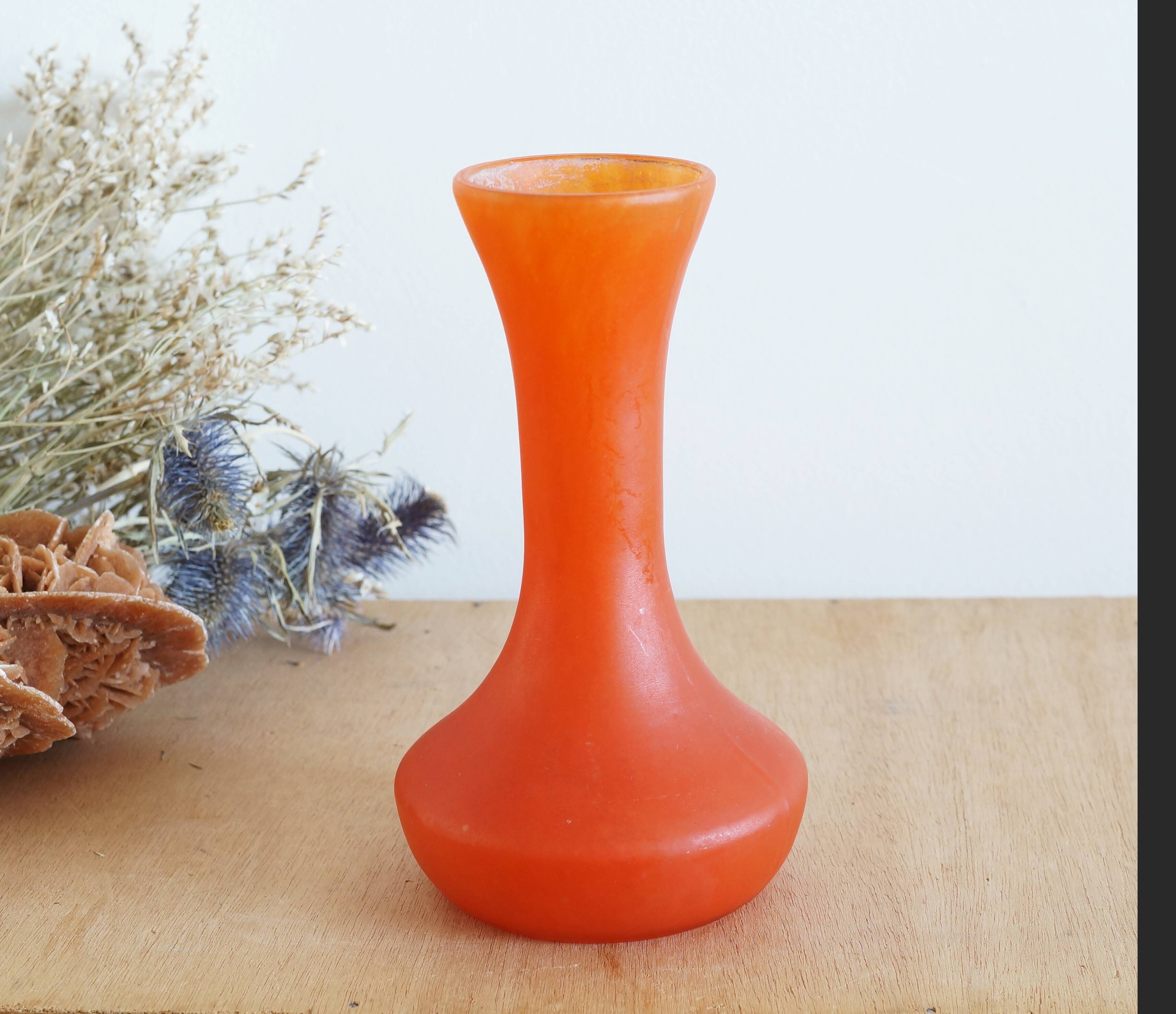 Art Nouveau vase in orange glass paste