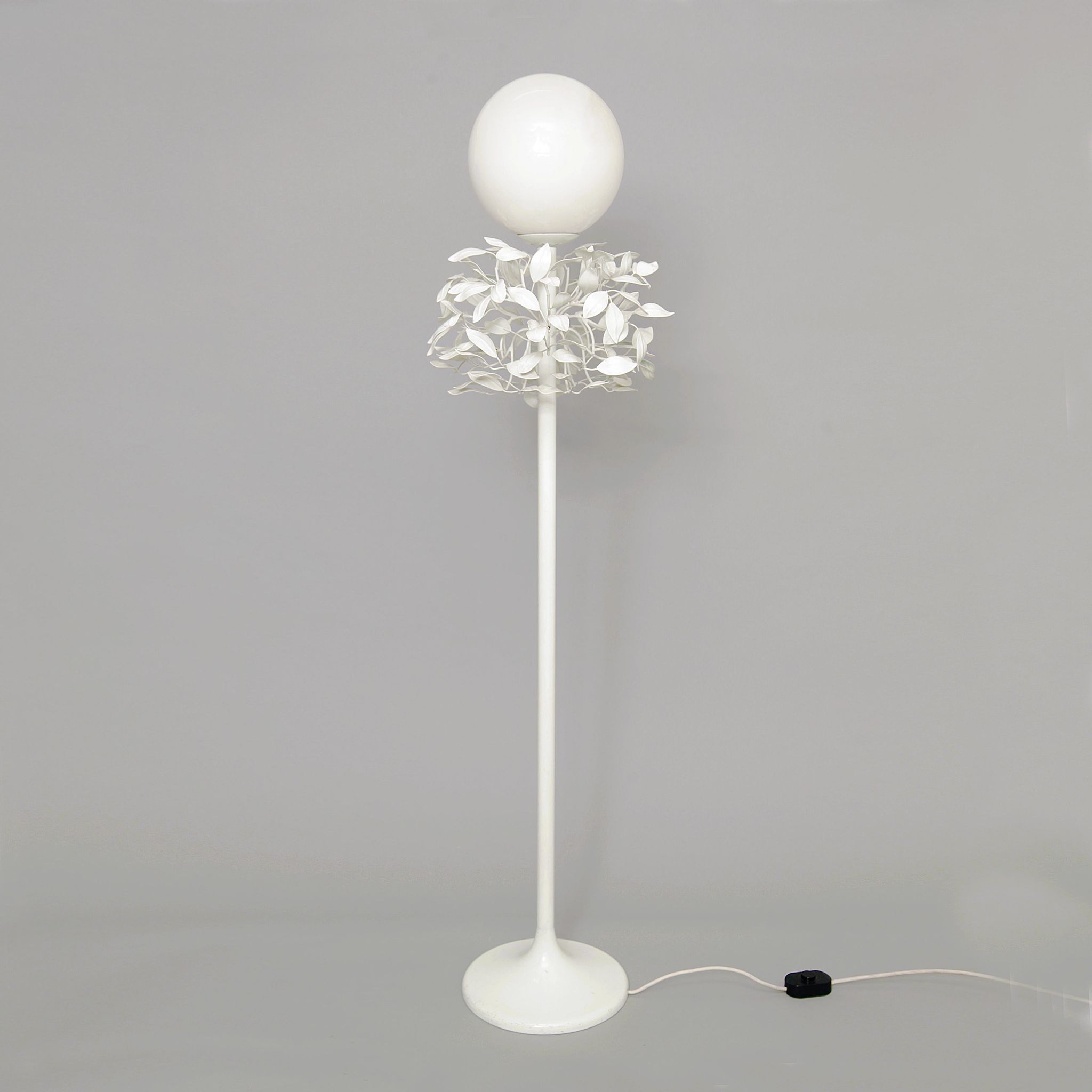 Sergio Terzani enamel laurel leaf floor tree lamp