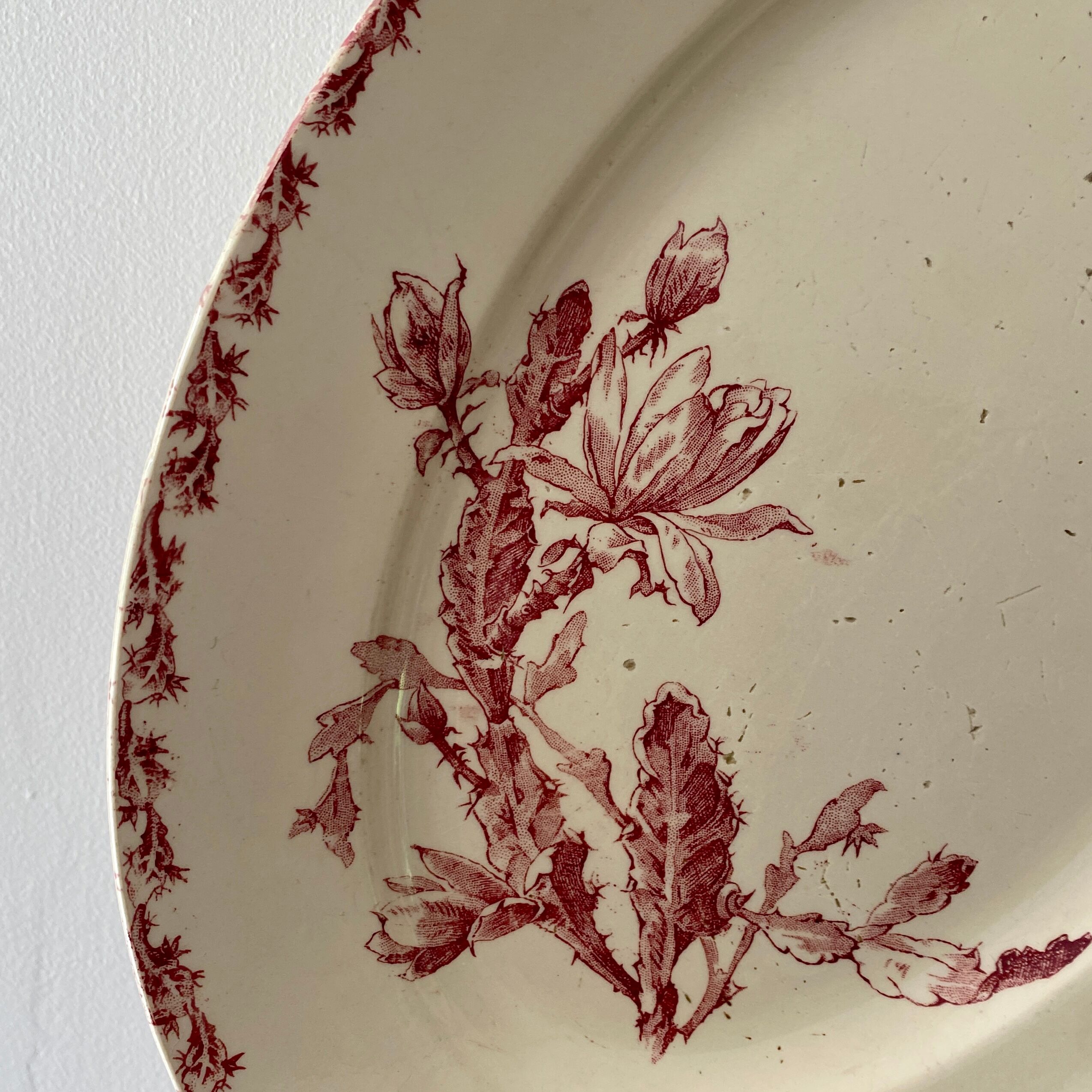 Old oval dish in iron earth