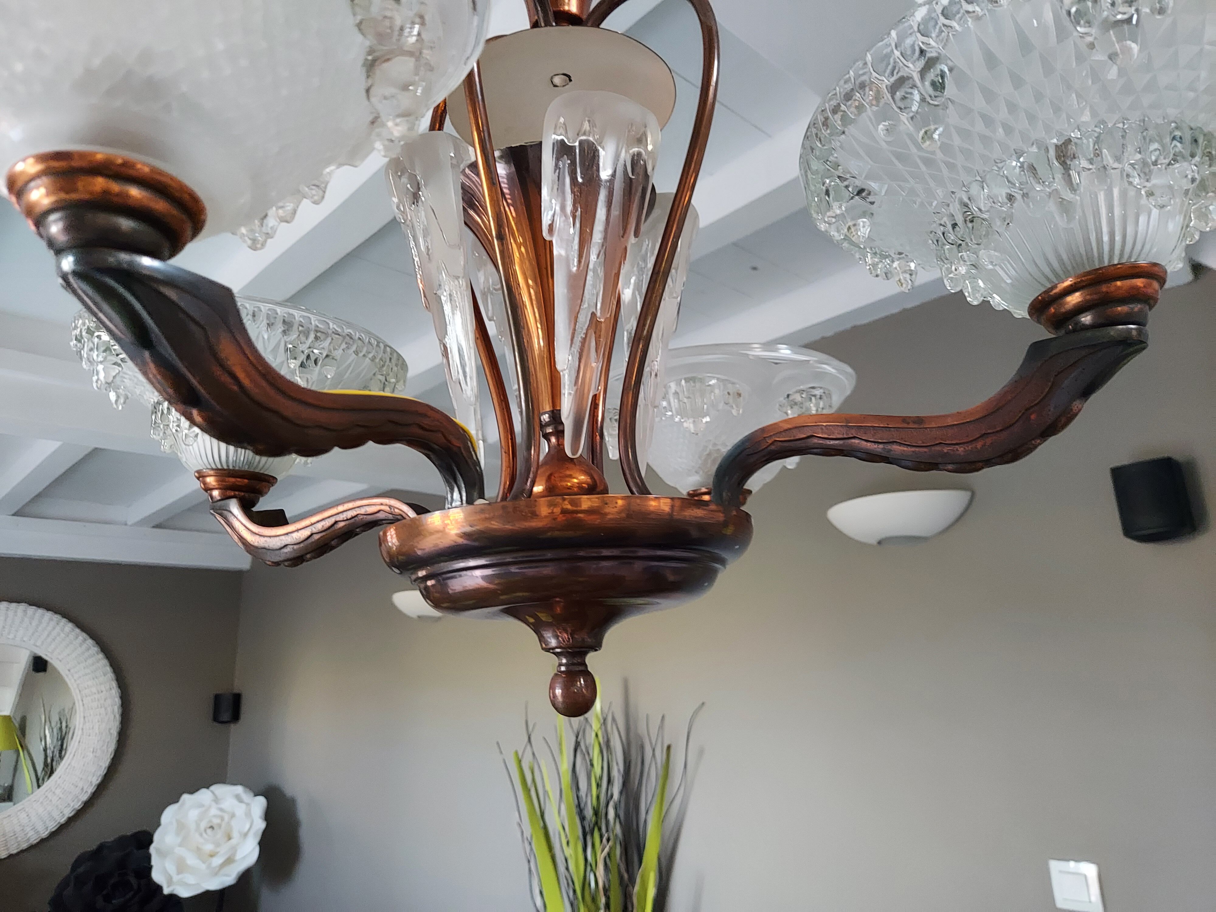 Vintage Art Deco chandelier 1950s