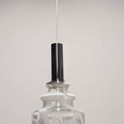 Suspension en verre Murano marbré blanc, Italie vers 1970