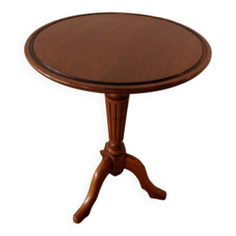 Table d'appoint ronde vintage en chêne 1950