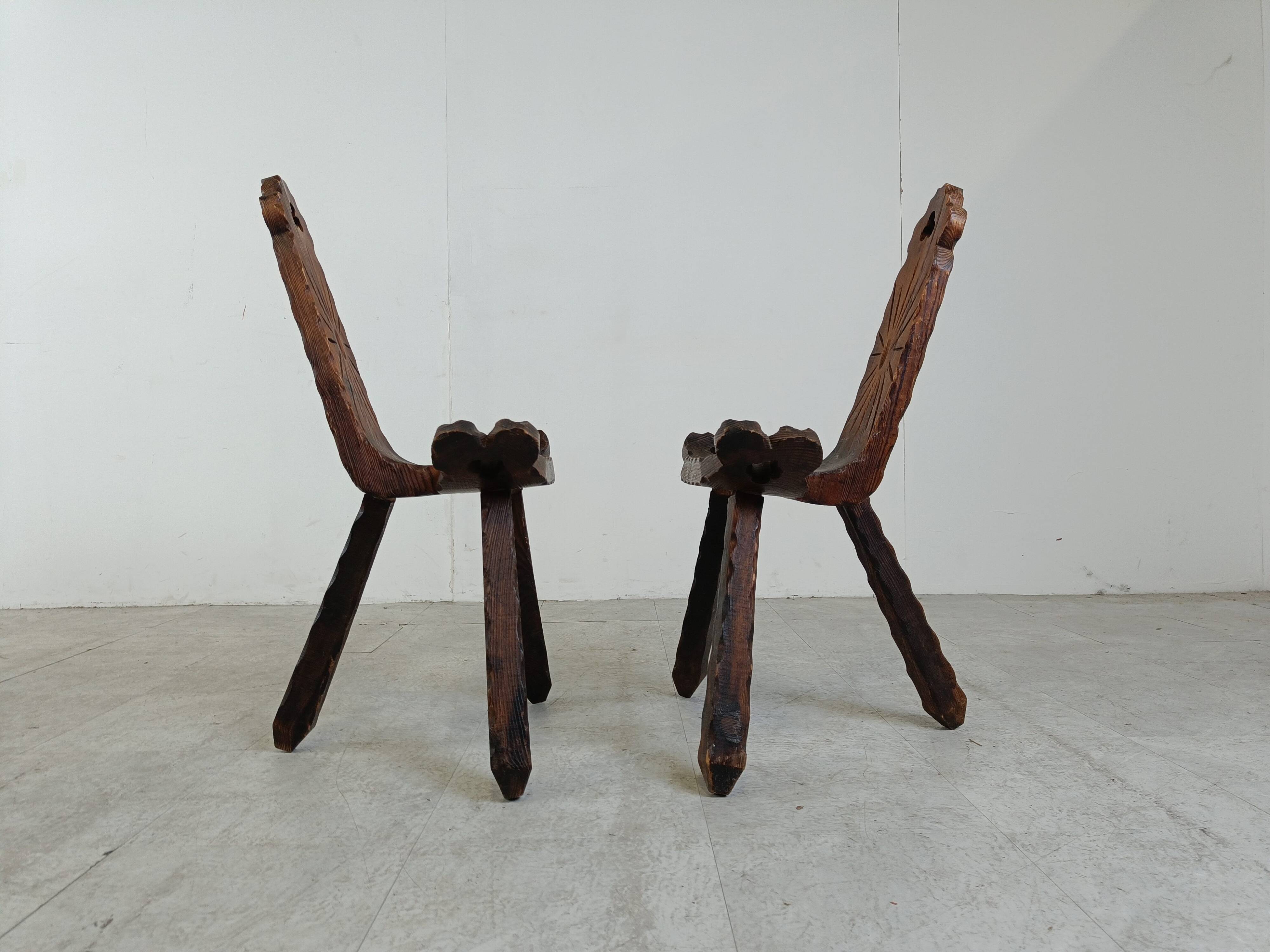 Ensemble de tabourets brutalistes espagnols, 1950