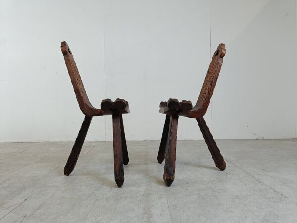 Ensemble de tabourets brutalistes espagnols, 1950