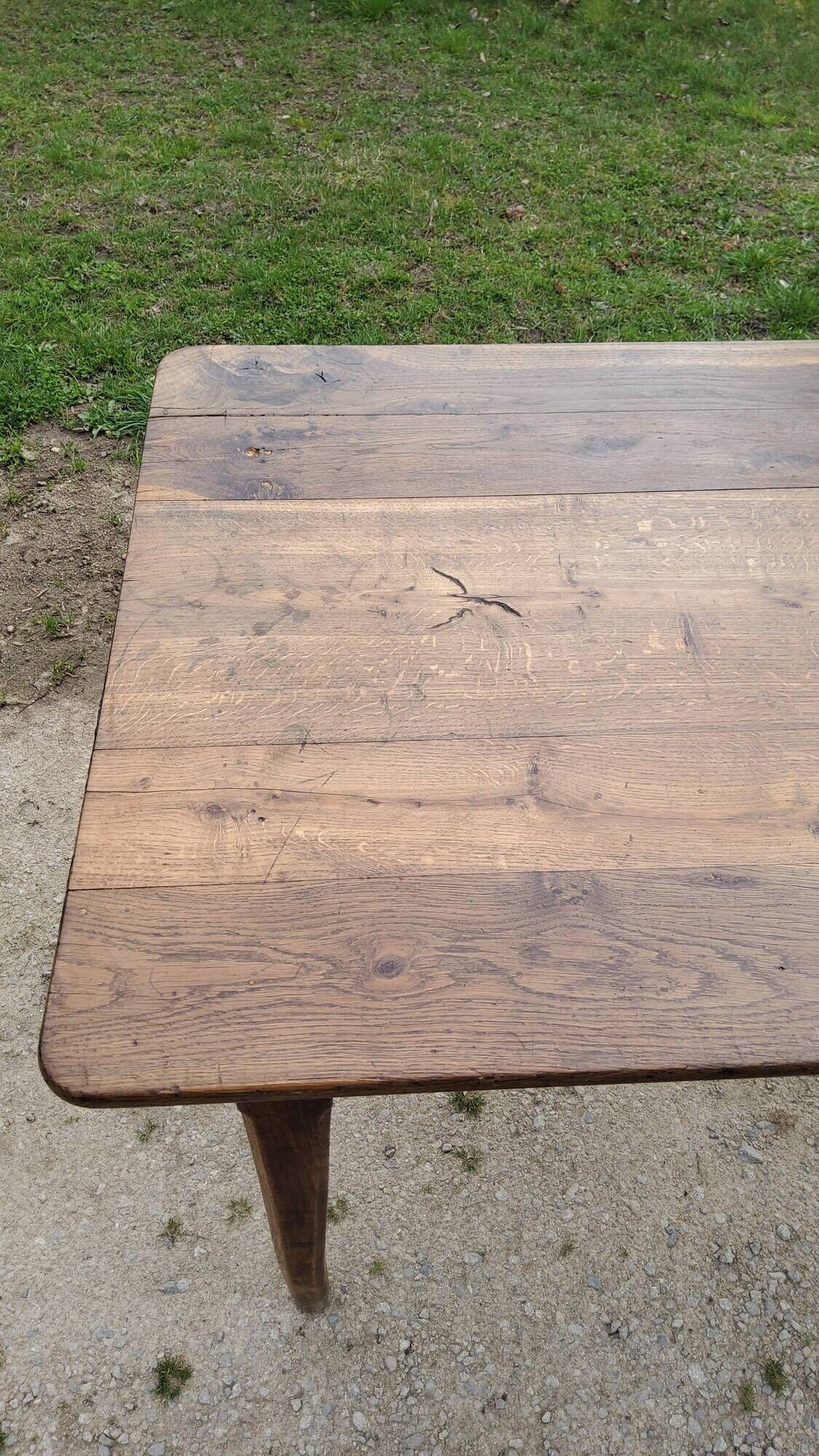 Farmhouse table NINETEENTH CENTURY OAK 200cm feet spindles 3 drawers belt