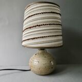 Stoneware lamp with its lampshade