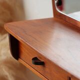 Scandinavian wall mirror in teak with drawers – mid-century Danish design