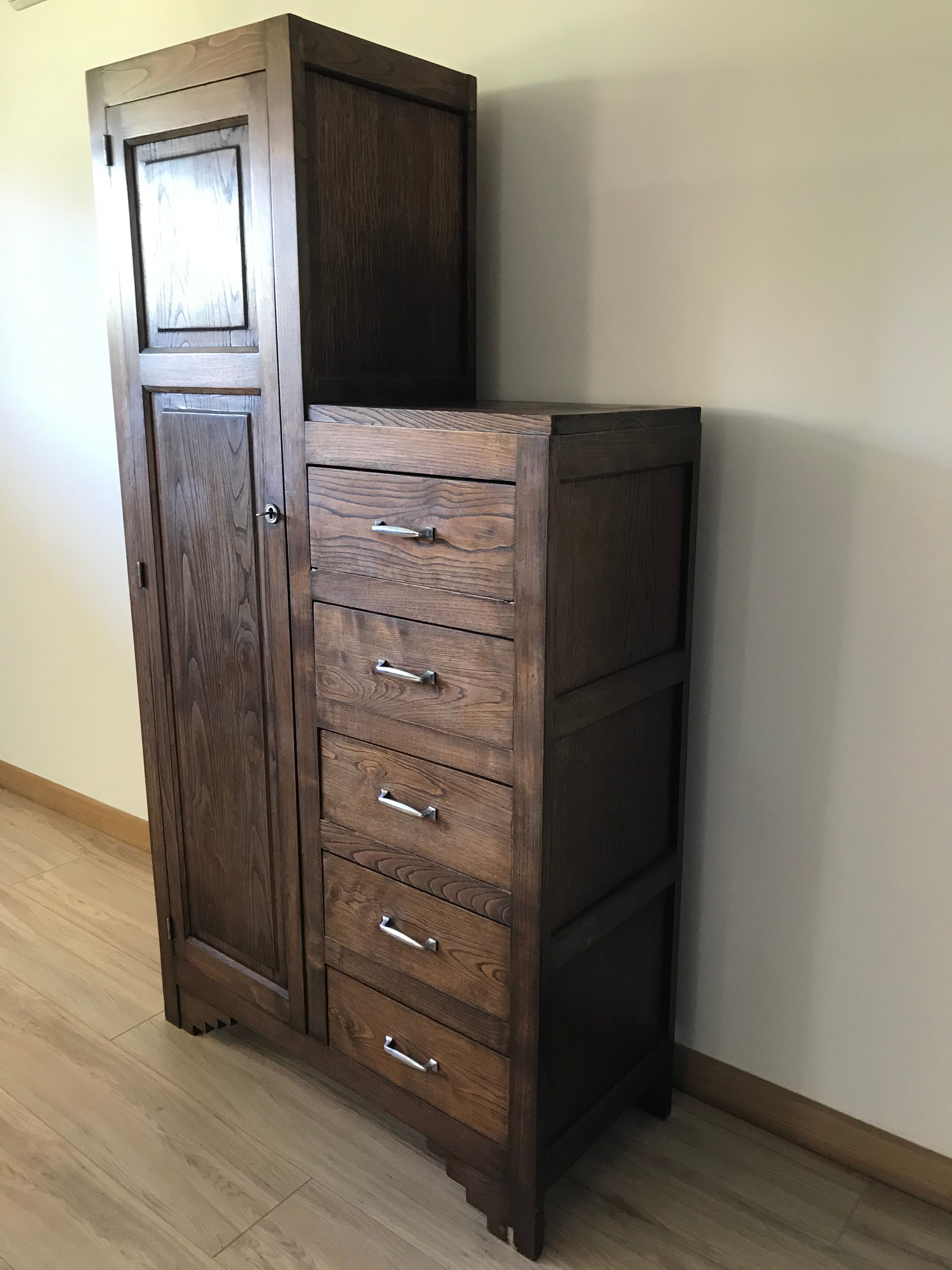 Asymmetrical wardrobe old Art Deco style