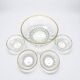 Salad bowl and 4 glass bowls with gilding, 1930 fruit salad service.