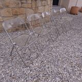 5 vintage 70'S chairs + Giancarlo Piretti Castelli support