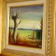 Original Swedish Mid-Century Oil on Panel" Nature" by Harry Petersen - Vintage and Framed