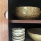 Set of 4 hand-turned glazed ceramic bowls