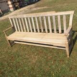 Garden bench in oak, 19th century