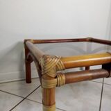 Bamboo and glass table