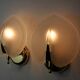 Pair of wall lamps "sheet" in opaque glass, murano, Italy 1980